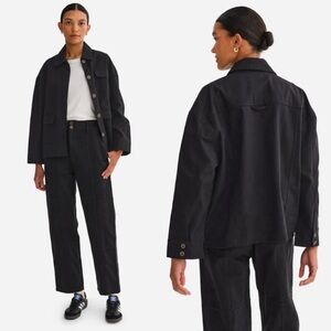 NWT MATE the Label Organic Cotton Canvas Chore Jacket in BLACK Size XL/XXL